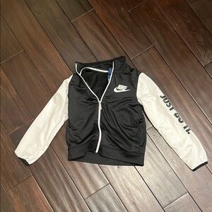 Nike Black and White Zip-Up Jacket Size 7